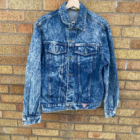 Vintage 1986 Georges Marciano For Guess Denim Jacket Men's Acid Wash Jean Medium - Picture 3 of 10